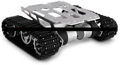 KitsGuru (EXPORT QUALITY) ALUMINIUM ALLOY SMART CAR TANK ROBOT CRAWLER CHASSIS WITH MOTORS (DIY UNASSEMBLED) Automotive Electronic Hobby Kit