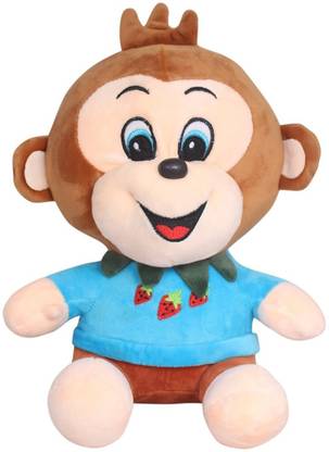 CREATIVEVILLA CUTE BLUE MONKEY STUFFED PLUSH SOFT TOY  - 45 cm