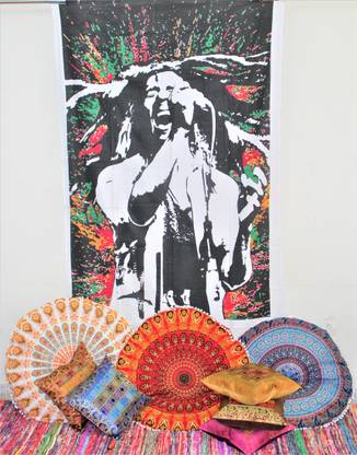 MOGI Loving Life - Bob Marley Tapestry Wall Hanging Rasta, Reggae Tapestries and Wall Hangings Hippy Hippie Tapestry Beach Cotton College Dorm Decor Tapestry