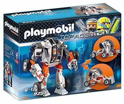 Playmobil 9251 Top Agent T. E. C. S' Robot With Transforming Function Toy Set