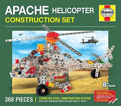 Generic Haynes Apache Helicopter Construction Set - 368 Pieces Childrens Toy