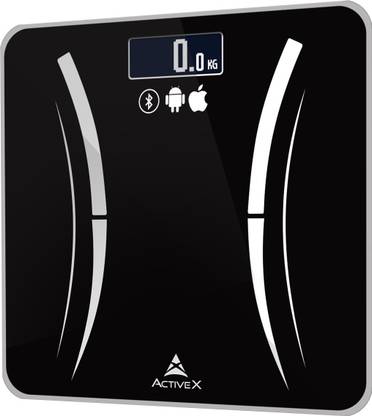ActiveX SAVVY Smart Digital Body Fat Wireless Personal Weighing Scale -Black Body Fat Analyzer