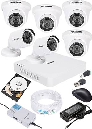 HIKVISION HIKVISION 1MP HD 8 CHANNAL DVR DS-HGHI-F1 & 4Pcs DOME 720p DS-COT-IRPF 2Pcs BULLET 720p DS-COT-IRPF Camera COMBO KIT Security Camera