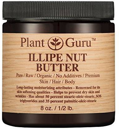 Plant Guru Illipe Nut Body Butter 8 Oz. 100% Pure Raw Fresh Natural Cold Pressed. Skin Body And Hair Moisturizer, Diy Creams, Balms, Lotions, Soaps.