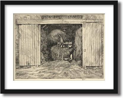 ArtCentral The Whitcomb Farm, Stratham, N. H., 1920 Painting By Frederick Childe Hassam (Without Glass) Black Frame With Border Art Print Digital Reprint 15 inch x 19 inch Painting