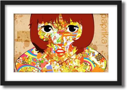 ArtCentral Paprika Anime Ver. 2 Movie Poster (Without Glass) Black Frame With Border Art Print Digital Reprint 15 inch x 21 inch Painting