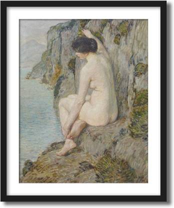 ArtCentral The Lorelei, 1904 Painting By Frederick Childe Hassam (Without Glass) Black Frame With Border Art Print Digital Reprint 19 inch x 15 inch Painting