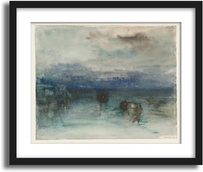 ArtCentral Venice, Moonlight on the Lagoon, 1840 Painting By JMW Turner (Without Glass) Black Frame With Border Art Print Digital Reprint 19 inch x 15 inch Painting