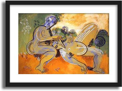 ArtCentral Idylle Painting By Francis Picabia (Without Glass) Black Frame With Border Art Print Digital Reprint 21 inch x 15 inch Painting