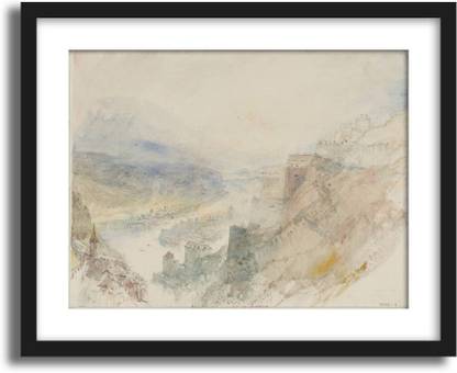 ArtCentral Passau, The Confluence from above the Ilz, 1840 Painting By JMW Turner (Without Glass) Black Frame With Border Art Print Digital Reprint 19 inch x 15 inch Painting