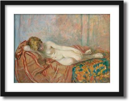 ArtCentral Nude Blonde, 1925 Painting By Henri Lebasque (Without Glass) Black Frame With Border Art Print Digital Reprint 19 inch x 15 inch Painting