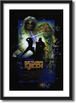 ArtCentral Star Wars - The Return Of The Jedi Movie Poster (Without Glass) Black Frame With Border Art Print Digital Reprint 21 inch x 15 inch Painting
