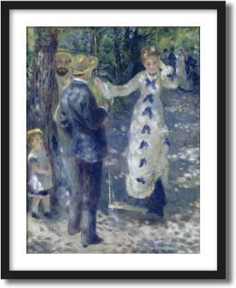 ArtCentral The Swing, 1876 Painting By Pierre Auguste Renoir (Without Glass) Black Frame With Border Art Print Digital Reprint 19 inch x 15 inch Painting