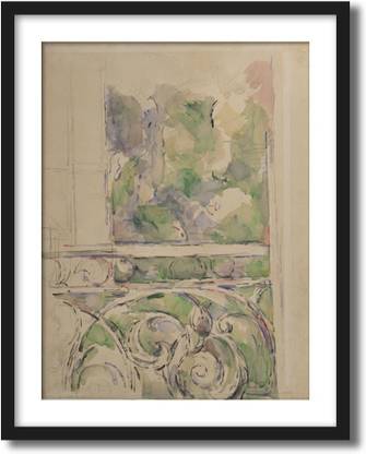 ArtCentral The Balcony (study), 1890-1900 Painting By Paul Cezanne (Without Glass) Black Frame With Border Art Print Digital Reprint 19 inch x 15 inch Painting