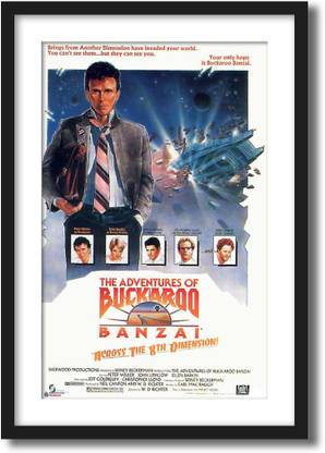 ArtCentral The Adventures Of Buckaroo Banzai Movie Poster (Without Glass) Black Frame With Border Art Print Digital Reprint 21 inch x 15 inch Painting