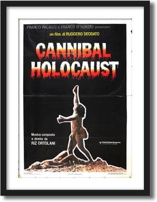 ArtCentral Cannibal Holocaust Movie Poster (Without Glass) Black Frame With Border Art Print Digital Reprint 19 inch x 15 inch Painting