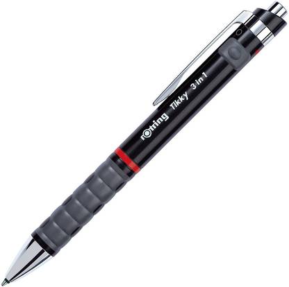 rotring 3 in 1 Tikky Multi pen - 0.5 mm Mechanical Pencil - Black And Red Ball Point Multi-function Pen