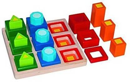 Woodyland 21 X 20. 5 8 Cm Didactic Toys Shape Sorting Puzzle Board (18-Piece)