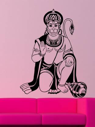 ALLURE 81 cm Lord Hanuman Self Adhesive Sticker