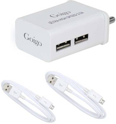goigo 2 A Wall Charger for Mobile with Detachable Cable