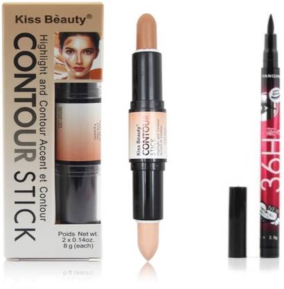 Kiss Beauty highlighter and contour with sketch eyeliner