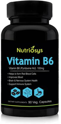 Nutriosys Vitamin B6 - 100mg,Veg Capsules