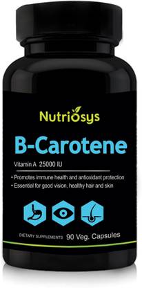 Nutriosys Beta Carotene 25000IU,Veg Capsules