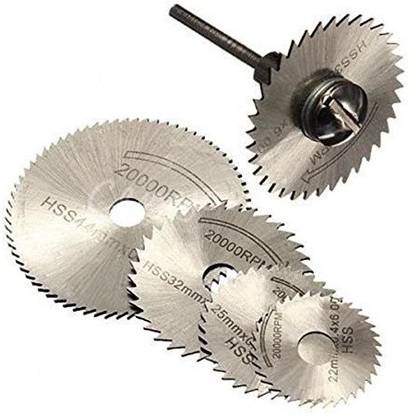 Inditrust HSS Circular Saw Blade 6pcs Set Small Size For Metal Rotary Tools (5 Blades & 1 Extention Rod) Metal Cutter