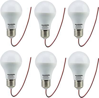 Sun Glow Solar 12 Volt, 7 W Basic Round E27 LED Bulb