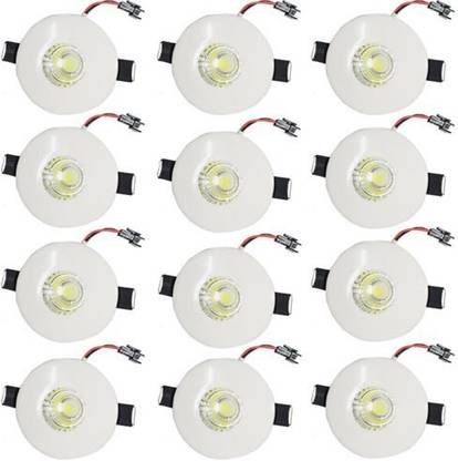 GALAXY 3W Round COB Focus/Spot Light Ceiling Light,Color of Led : Blue (Blue, Set of 12) Recessed Ceiling Light Ceiling Lamp