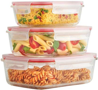 IndusBay Glass Fridge Container  - 450 ml, 900 ml, 665 ml