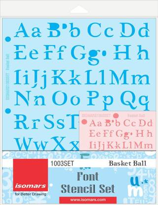 isomars Basket Ball Font Set of 2 Stencil