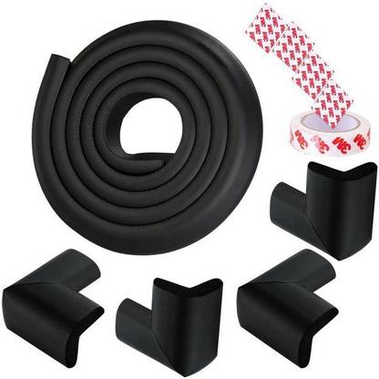 Lifekrafts Edge Guard and Corner Guard for Sharp Table Edges ; (6.67 ft) Edge Cushion ; 4 piece Corner Cushion; (Black)
