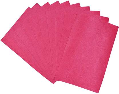 ASIAN HOBBY CRAFTS Asian Hobby Crafts A4 Felt Sheet for Craft Projects, Pink (Pack of 10) Felt Sheet