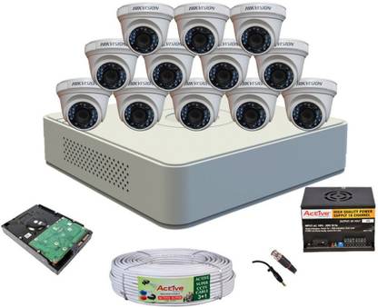 HIKVISION Hikvision 2MP DVR DS-7A16HQHI-K1 OR DS-7116HQHI-K1 1PCS & 2MP Dome Camera 12 Pcs. DS-2CE5ADOT-IRP OR DS-2CE5ADOT -IRP /ECO 90 METAR CABLE 4TB SATA HDD COMBO KIT Security Camera