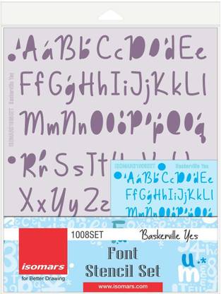 isomars Baskerville Yes Font Set of 2 Stencil