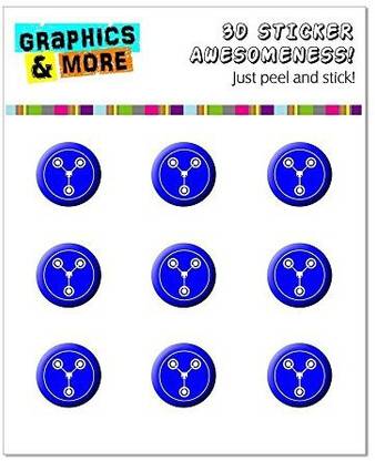 Generic Graphics and More Flux Capacitor Powered - Blue Home Button Stickers Fits Apple iPhone 4/4S/5/5C/5S, iPad, iPod Touch - Non-Reta