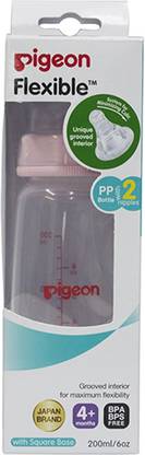 Pigeon Peristaltic Nursing Bottle Kpp 200Ml (Pink) With 2 Nipple M - 200 ml