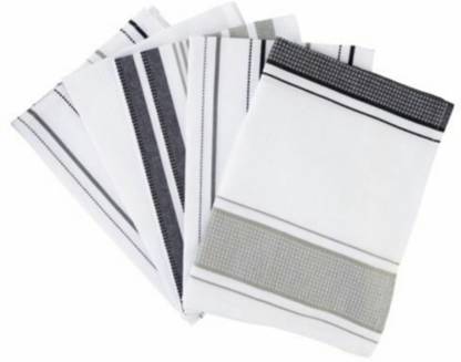 CREATIONZ White, Grey Cotton Kitchen Linen Set