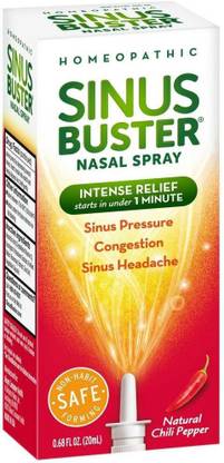 Sinus Buster Nasal Spray, Natural Chili Pepper 0.68 oz Manual Nasal Aspirator