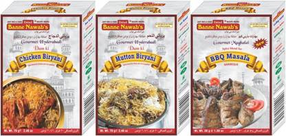 Ustad Banne Nawab's Chicken Biryani & Mutton Biryani & BBQ Masala - Combo of 3 Pack