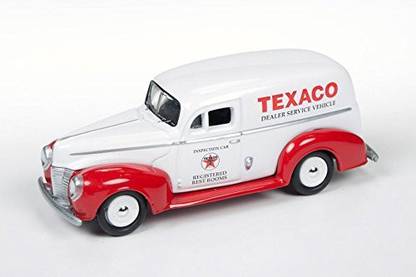 Round 2 1940 Texaco Ford Delivery Van, White w/Red - JLTX001 1/64 Scale Diecast Model Toy Car