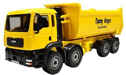 Happy Cherry 1:50 Scale Vehicles Construction Equipment Diecast Models Toys Moveable Alloy Dump Truck Yellow