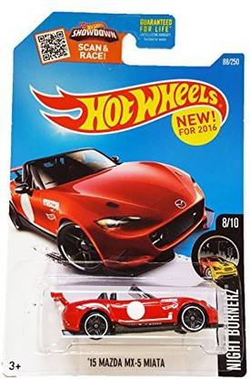 HOT WHEELS 2016 Night Burnerz '15 Mazda MX-5 Miata 88/250, Red