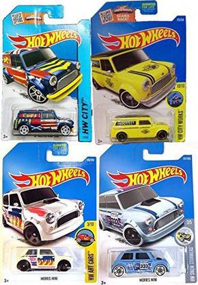 AYB Products Hot Wheels Morris Mini & Austin Collection +'67 Mini Van HW Art Car #27 - City Works #175 Campbells Garage / HW Snow Stormers #2