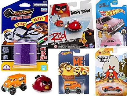 MINIONS Cartoons Hot Wheels Character cars Monster Dairy Delivery / Looney Tunes + The Simpsons Pink Family Car & Angry Birds Sp