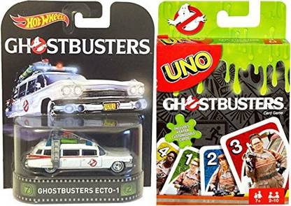 Generic Ghostbusters - Ecto-1 Ambulance Hot Wheels + Ghostbusters UNO Edition Card Game 2-pack
