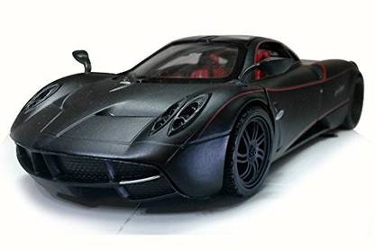 Kinsmart Pagani Huayra w/ upward-opening doors, Matte Black - Motor Max 79502 - 1/24 Scale Diecast Model Toy Car