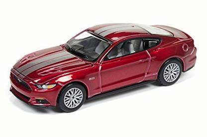 Auto World 2017 Ford Mustang GT, Ruby Red w/ Stripes - AW64112/12A 1/64 Scale Diecast Model Toy Car