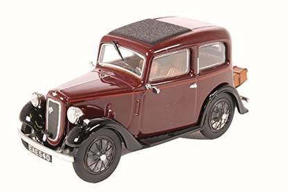 Oxford Diecast 43RUB001 Austin 7 Ruby Saloon Maroon 1:43 (O) Scale Diecast Model